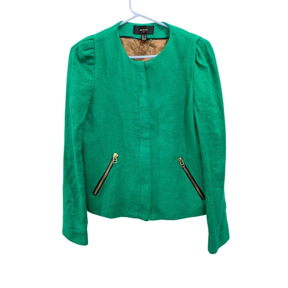 Mango Textured Emerald Green Suit Blazer - Picture 1 of 3